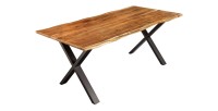 Table ARKAYA 180cm en bois d'acacia avec pieds en X