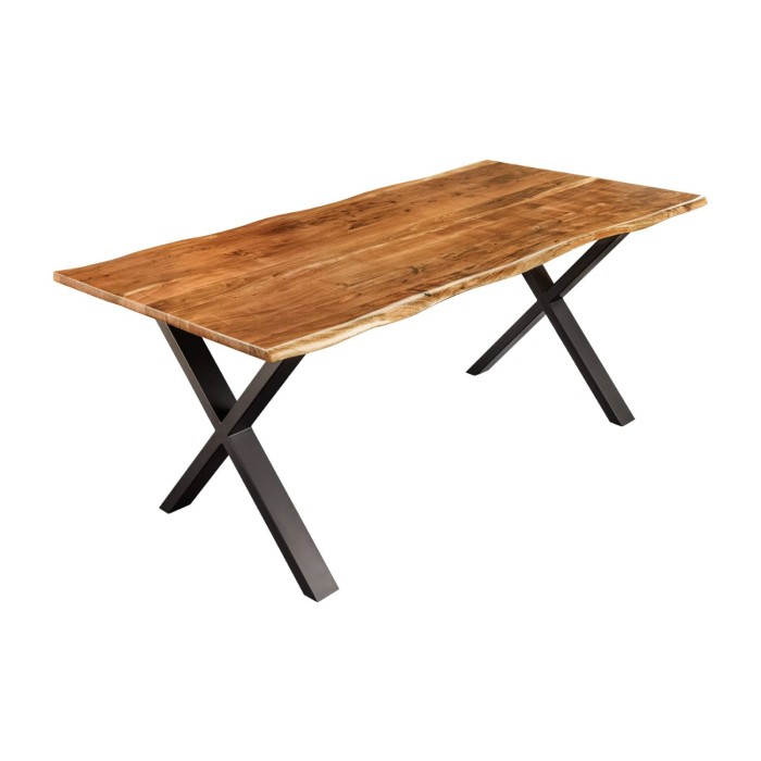 Table ARKAYA 180cm en bois d'acacia avec pieds en X