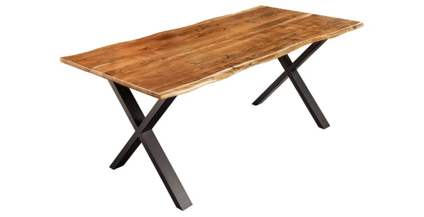 Table ARKAYA 180cm en bois d'acacia avec pieds en X