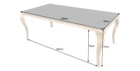 Table VELENA 180cm dorée dimensions