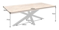 Table rectangulaire SOLARA en manguier 160cm dimensions