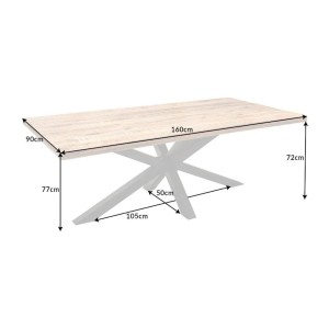 Table rectangulaire SOLARA en manguier 160cm dimensions
