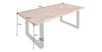 Table NALKO en bois d'acacia 200cm dimensions