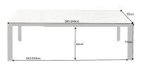 Table FORZA extensible jusqu'à 240cm dimensions