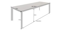 Table FORZA noire extensible jusqu'à 240cm dimensions