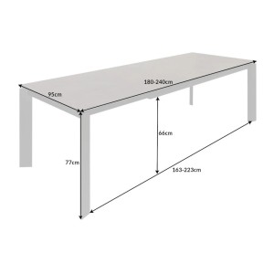 Table FORZA noire extensible jusqu'à 240cm dimensions