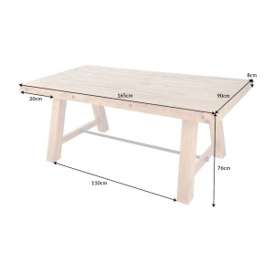 Table RANCHO 165cm dimensions