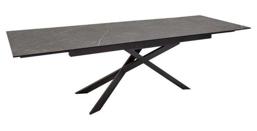 Table STELIX noire extensible jusqu'à 260cm