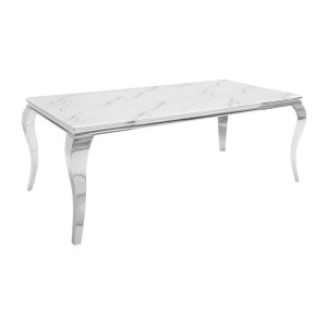 Table VELENA avec plateau blanc 180cm