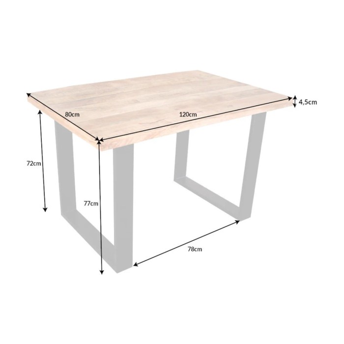 Table LODEN en bois de manguier 120cm dimensions