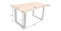 Table LODEN 140cm en bois de manguier dimensions