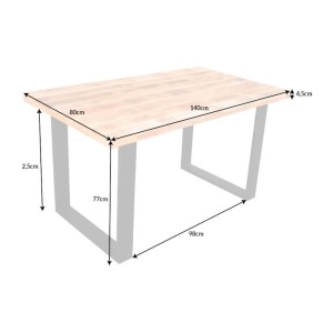 Table LODEN 140cm en bois de manguier dimensions
