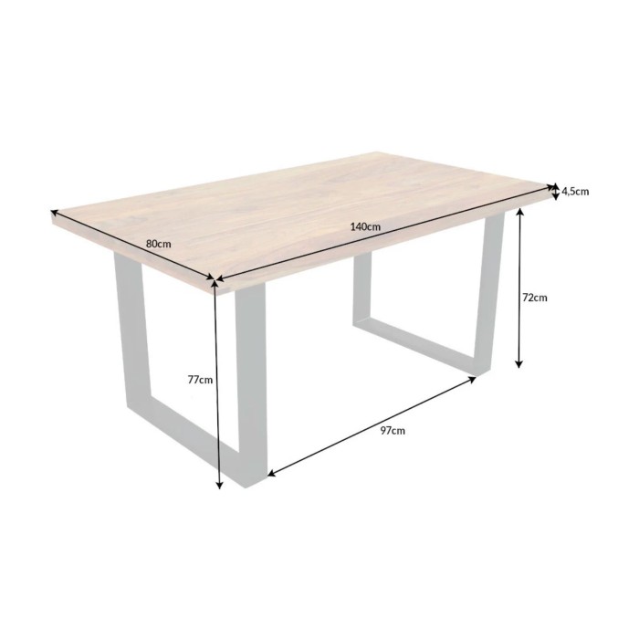 Table LODEN 140cm bois de Sheesham dimensions