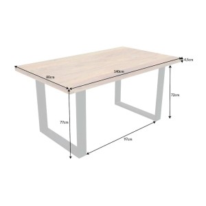 Table LODEN 140cm bois de Sheesham dimensions