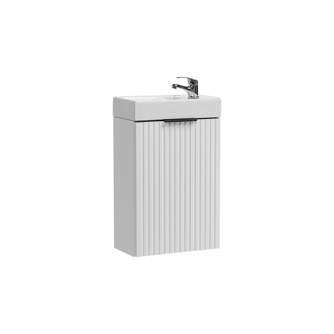 Lave-mains NOXERA 40 cm – Meuble sous vasque suspendu blanc alpin avec vasque encastrée