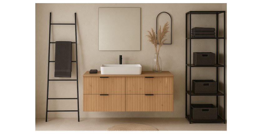 Meuble sous vasque NOXERA 120 cm avec plan vasque – Chêne wotan