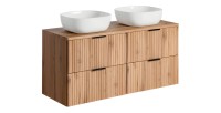 Meuble sous vasque NOXERA 120 cm avec double vasque – Chêne wotan