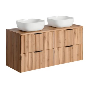 Meuble sous vasque NOXERA 120 cm avec double vasque – Chêne wotan