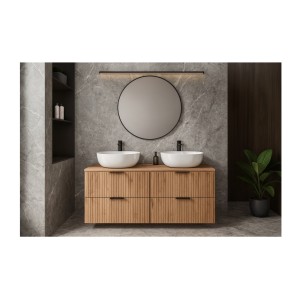 Meuble sous vasque NOXERA 120 cm avec double vasque – Chêne wotan