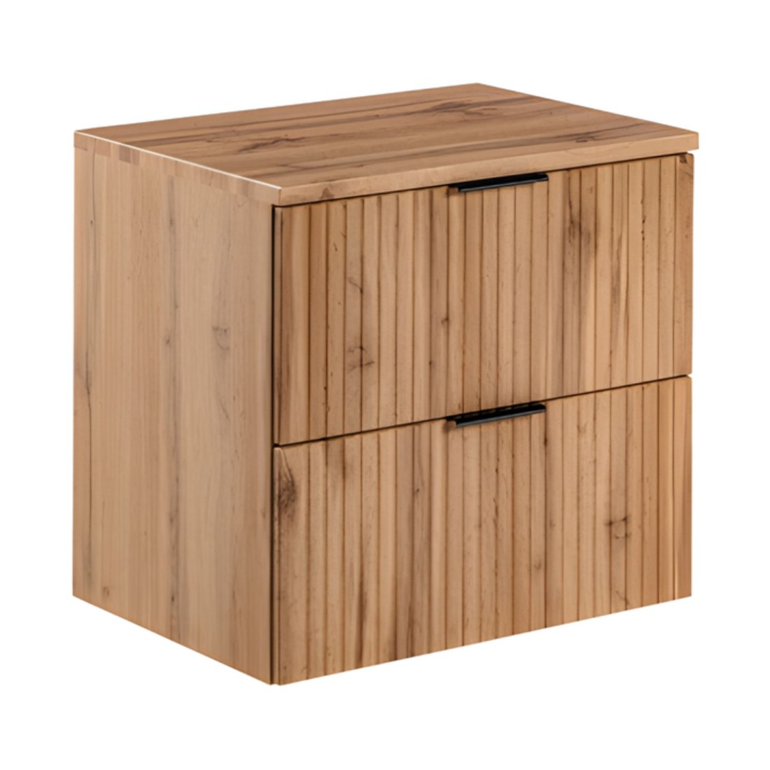 Ensemble de salle de bain NOXERA 60 cm – Chêne wotan – Meuble sous vasque avec plan vasque