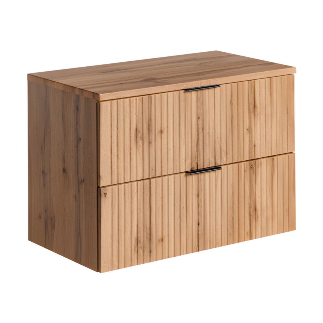 Ensemble de salle de bain NOXERA 80 cm – Chêne wotan – Meuble sous vasque avec plan vasque