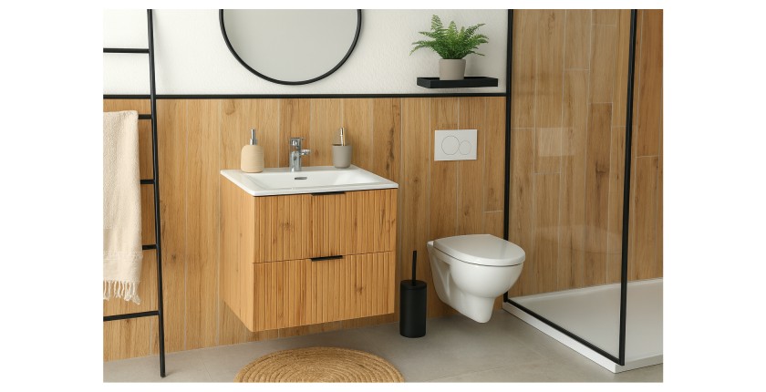 Ensemble de salle de bain NOXERA 60 cm avec vasque encastrée mis en situation