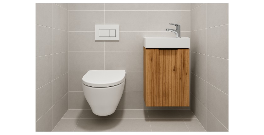 Lave-mains NOXERA 40 cm avec vasque encastrée mis en situation