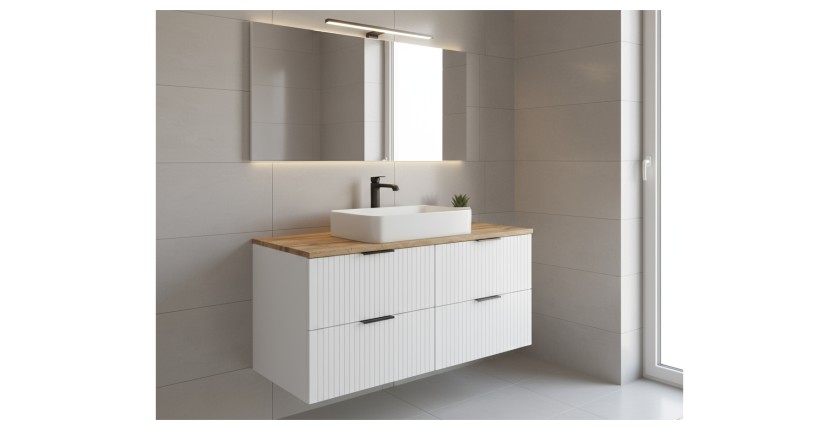 Ensemble de salle de bain NOXERA 120 cm blanc alpin mis en situation