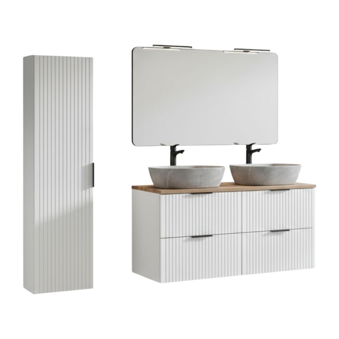 Ensemble de salle de bain NOXERA 120 cm blanc alpin