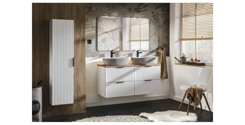 Ensemble de salle de bain NOXERA 120 cm blanc alpin mis en situation