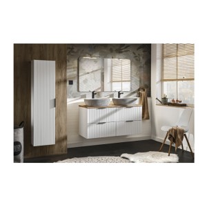 Ensemble de salle de bain NOXERA 120 cm blanc alpin mis en situation