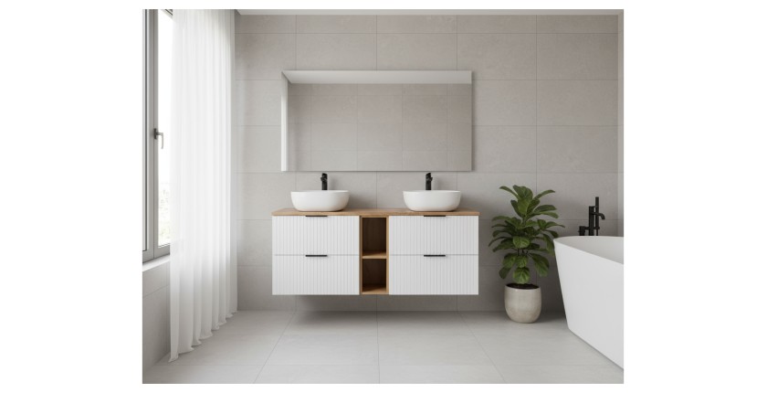 Ensemble de salle de bain NOXERA 140 cm avec vasques mis en situation