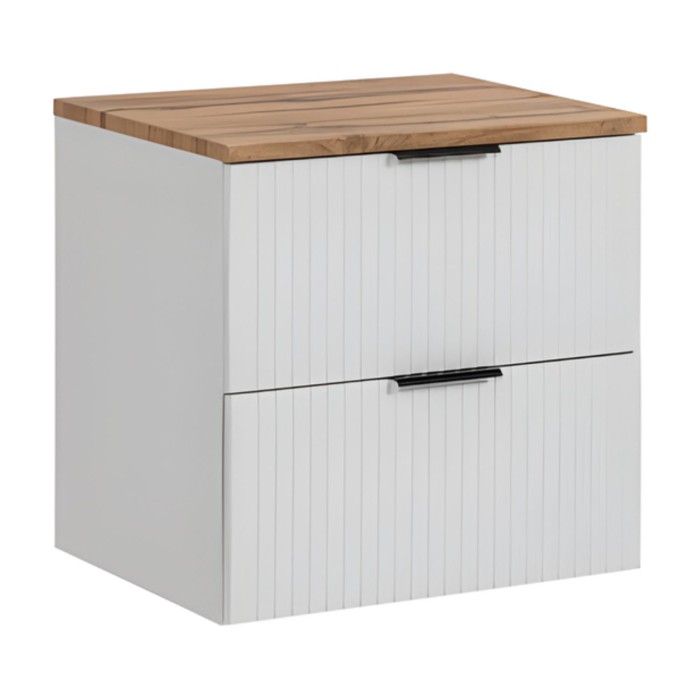 Ensemble de salle de bain NOXERA 60 cm blanc et chêne