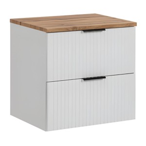 Ensemble de salle de bain NOXERA 60 cm blanc et chêne