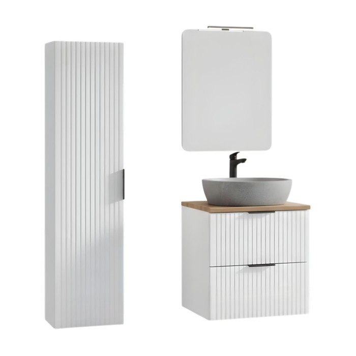 Ensemble de salle de bain NOXERA 60 cm avec vasque et miroir