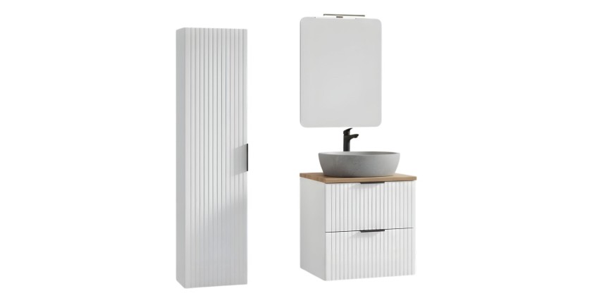 Ensemble de salle de bain NOXERA 60 cm avec vasque et miroir