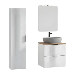 Ensemble de salle de bain NOXERA 60 cm avec vasque et miroir