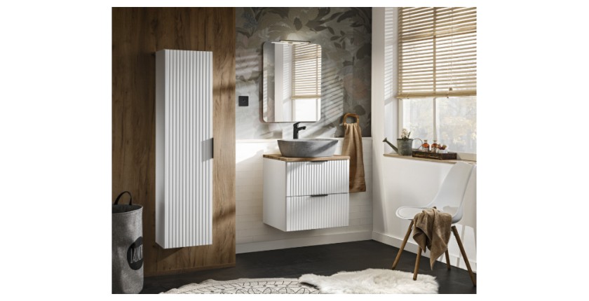 Ensemble de salle de bain NOXERA 60 cm avec vasque et miroir mis en situation