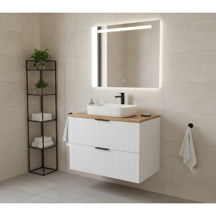 Ensemble de salle de bain NOXERA 80 cm avec plan vasque mis en situation