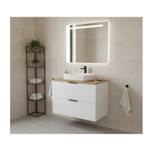 Ensemble de salle de bain NOXERA 80 cm avec plan vasque mis en situation