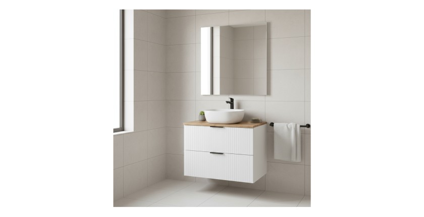 Ensemble de salle de bain NOXERA 80 cm avec vasque mis en situation