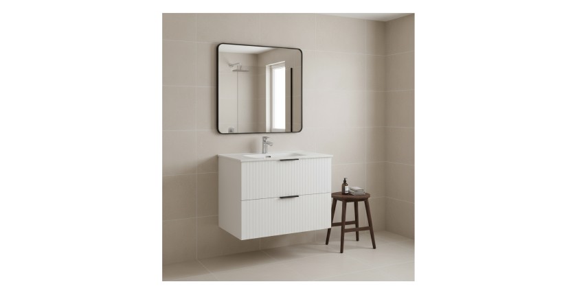 Ensemble de salle de bain NOXERA 60 cm avec vasque encastrée mis en situation