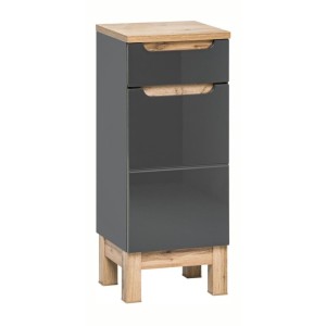 Meuble de rangement de salle de bain gris ERMANO