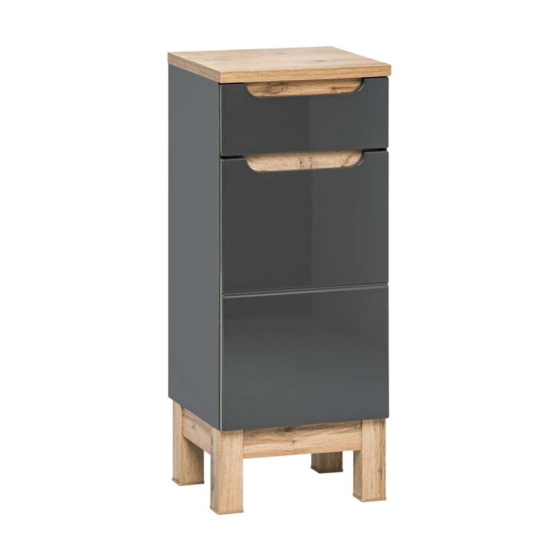 Meuble de rangement de salle de bain gris ERMANO