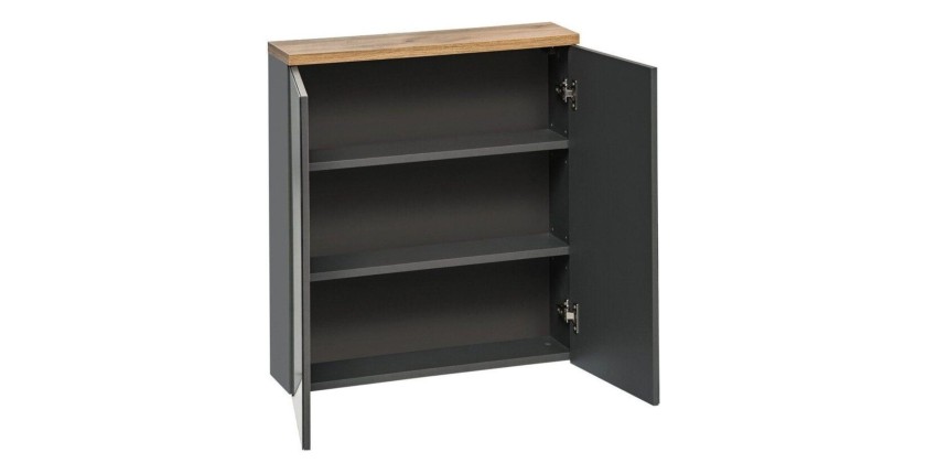 Meuble de rangements suspendu avec miroir ERMANO ouvert