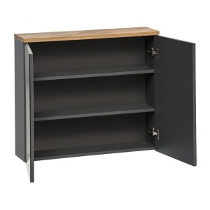 Meuble de rangement suspendu avec miroirs 80cm ERMANO ouvert