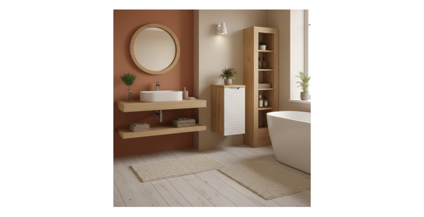 Plan vasque YOKA – Finition chêne clair, 30 cm