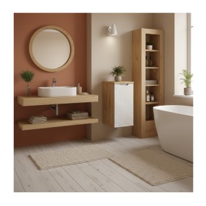 Plan vasque YOKA – Finition chêne clair, 30 cm