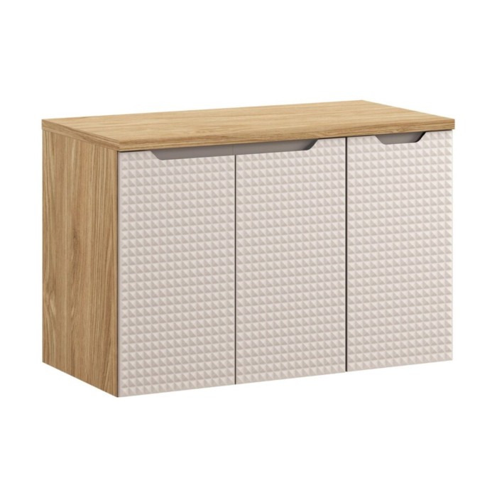 Plan de lavabo YOKA – Acabado en roble claro, 90 cm