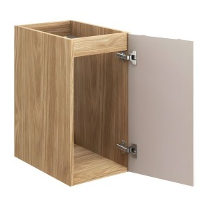 Meuble de rangement beige et chêne clair YOKA ouvert